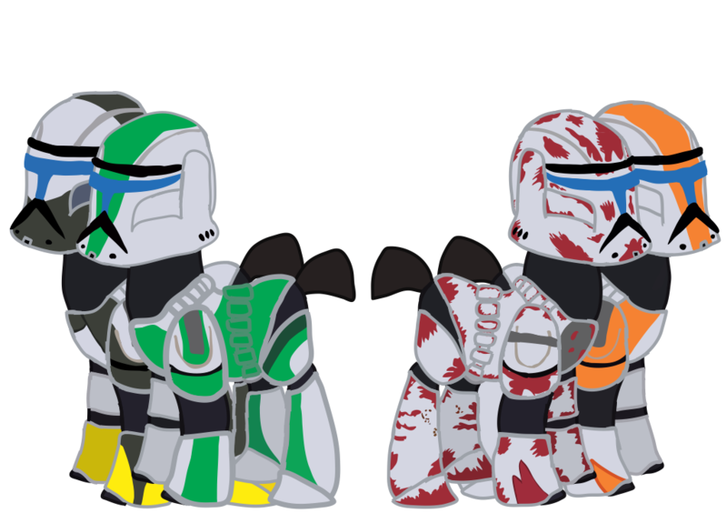 Size: 1024x722 | Tagged: safe, artist:ripped-ntripps, derpibooru import, ponified, pony, 07, 38, 40, 62, armor, boss, clone, clone trooper, clone wars, delta squad, fixer, group, republic commando, scorch, sev, star wars, star wars republic commando