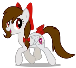 Size: 4850x4300 | Tagged: safe, artist:rsa.fim, derpibooru import, oc, oc:whisper hope, unofficial characters only, pegasus, pony, absurd resolution, bow, cutie mark, female, mexican, red eyes, ribbon, simple background, solo, tail bow, tail wrap, transparent background, trotting, unitárium, vector
