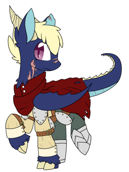 Size: 1779x2369 | Tagged: safe, artist:cloureed, derpibooru import, oc, unofficial characters only, chimera, dragon, pegasus, pony, fallout equestria, simple background, solo