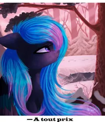 Size: 1856x2166 | Tagged: safe, artist:likelike1, derpibooru import, oc, oc:brianna, unofficial characters only, pegasus, pony, bust, female, french, mare, portrait, solo, tree