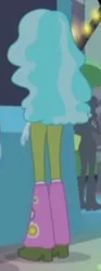 Size: 108x289 | Tagged: safe, derpibooru import, screencap, paisley, equestria girls, perfect day for fun, rainbow rocks, boots, cropped, flower, high heel boots, rear view, solo