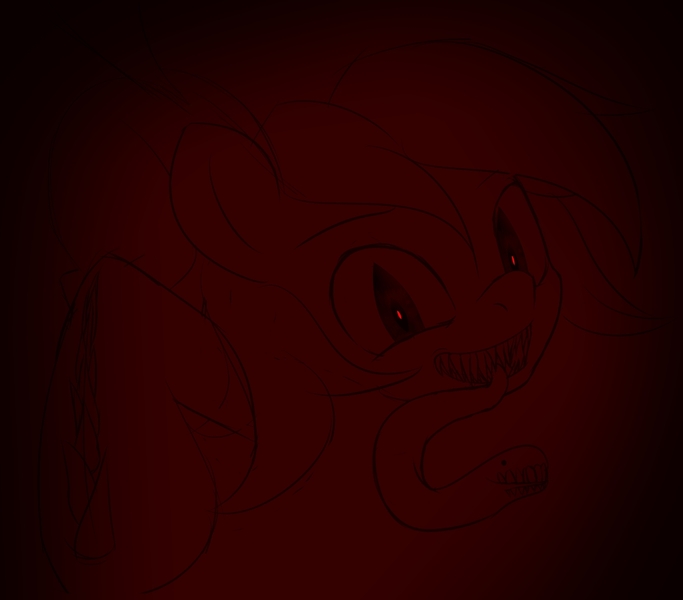 Size: 1280x1125 | Tagged: artist:an-m, dark, demon, demon pony, derpibooru import, glowing eyes, oc, oc:aryanne, parasite, semi-grimdark, sharp teeth, teeth, thorns, unofficial characters only, worm