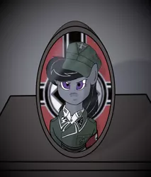 Size: 1700x2000 | Tagged: safe, artist:grimdark-lindy, derpibooru import, octavia melody, pony, clothes, female, germany, mare, nazi, nazi armband, schutzstaffel, soldier, uniform, vignette, world war ii