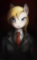 Size: 1000x1600 | Tagged: anthro, armband, artist:darkdoomer, bust, clothes, derpibooru import, female, looking at you, medal, military, nazi, necktie, oc, oc:aryanne, portrait, safe, solo, uniform, unofficial characters only