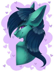 Size: 1024x1325 | Tagged: safe, artist:pinkxei, derpibooru import, oc, oc:cloudy, unofficial characters only, earth pony, pony, bust, female, mare, portrait, smiling, solo