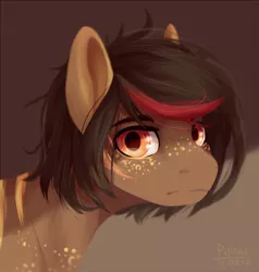 Size: 820x863 | Tagged: artist:graypillow, derpibooru import, freckles, frown, looking at you, oc, safe, unofficial characters only