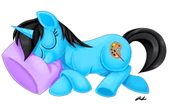 Size: 1280x783 | Tagged: safe, artist:iheartjapan789, derpibooru import, oc, oc:andrea, unofficial characters only, pony, unicorn, female, mare, pillow, simple background, sleeping, solo, transparent background