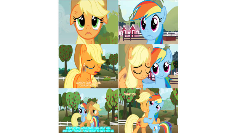 Size: 1920x1080 | Tagged: abuse, abuse edit, applejack, artist:mrerzebra92, comic, comic:applejack - life of hell, derpibooru import, edit, filthy rich, jackabuse, rainbow dash, semi-grimdark