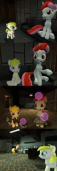 Size: 1400x4184 | Tagged: safe, artist:soad24k, derpibooru import, oc, oc:chipper leaf, oc:macalin, oc:righty tighty, unofficial characters only, pony, 3d, absurd resolution, cigar, cyoa, cyoa:filly adventure, female, filly, gmod, mare, tools