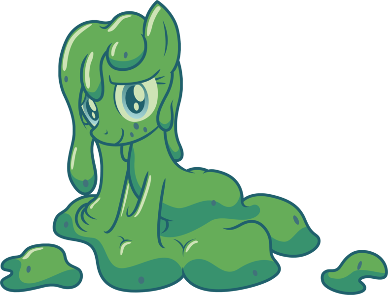 Size: 2581x1968 | Tagged: safe, artist:badumsquish, derpibooru import, goo pony, original species, bashful, changeling slime, female, freckles, simple background, smiling, solo, spots, transparent background