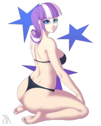 Size: 2400x3000 | Tagged: artist:souladdicted, ass, barefoot, black swimsuit, breasts, clothes, derpibooru import, feet, female, gilf, human, human coloration, humanized, kneeling, looking at you, milf, simple background, solo, solo female, stupid sexy twilight velvet, suggestive, swimsuit, thong swimsuit, transparent background, twilight velvet