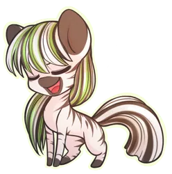 Size: 518x523 | Tagged: artist:spittfireart, chibi, cute, derpibooru import, eyes closed, oc, oc:jack hyperfreak, open mouth, safe, simple background, smiling, solo, transparent background, unofficial characters only, zebra