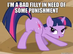 Size: 600x448 | Tagged: a canterlot wedding, bedroom eyes, caption, derpibooru import, edit, edited screencap, image macro, imminent spanking, meme, plot, recontextualized, screencap, suggestive, twibutt, twilight sparkle