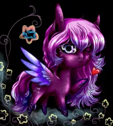 Size: 541x604 | Tagged: safe, artist:candyflora, derpibooru import, oc, oc:maggy, unofficial characters only, pegasus, pony, female, mare, one eye closed, solo, wink