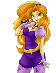Size: 5100x6600 | Tagged: safe, artist:ambris, derpibooru import, adagio dazzle, equestria girls, rainbow rocks, absurd resolution, adoragio, beautiful, big breasts, breasts, busty adagio dazzle, cleavage, clothes, colored pupils, cute, female, fingerless gloves, gem, gloves, jewelry, leggings, looking at you, microphone, moe, necklace, pendant, singing, siren gem, smiling, smiling at you, solo