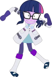 Size: 5419x7999 | Tagged: safe, artist:paganmuffin, derpibooru import, sci-twi, twilight sparkle, eqg summertime shorts, equestria girls, mad twience, absurd resolution, clothes, faic, female, glasses, grin, insanity, lab coat, looking at you, mad scientist, raised eyebrow, simple background, smiling, solo, transparent background, vector, wide eyes