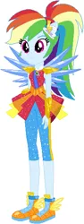 Size: 220x586 | Tagged: safe, artist:ra1nb0wk1tty, derpibooru import, rainbow dash, equestria girls, legend of everfree, clothes, crystal guardian, crystal wings, ponied up, shoes, simple background, sneakers, solo, sparkles, super ponied up, white background, wings