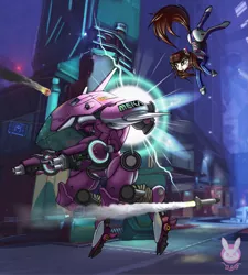 Size: 3149x3500 | Tagged: safe, artist:pony-way, derpibooru import, ponified, pony, d.va, female, mecha, overwatch, rocket, solo, volskaya industries