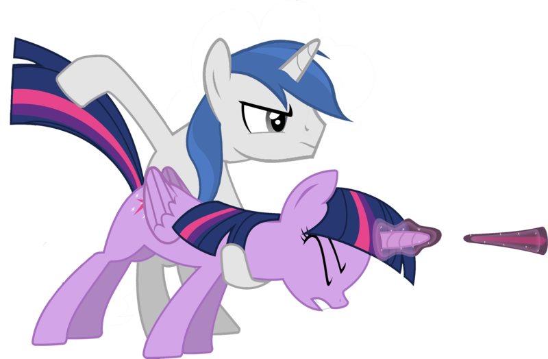 Size: 2750x1802 | Tagged: safe, artist:user-434, derpibooru import, twilight sparkle, twilight sparkle (alicorn), oc, oc:alex diamond, alicorn, pony, behaving like a weapon, female, glowing horn, male, simple background, transparent background