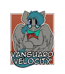 Size: 2100x2400 | Tagged: safe, artist:bbsartboutique, derpibooru import, oc, oc:vanguard velocity, unofficial characters only, pegasus, pony, badge, book, clothes, con badge, glasses, scarf, solo
