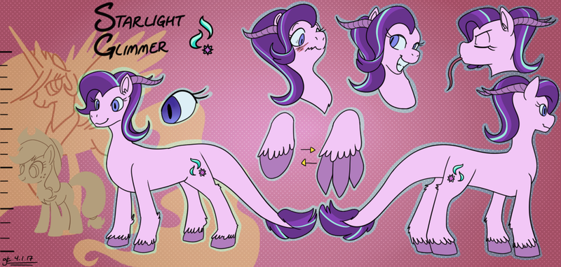 Size: 1047x500 | Tagged: safe, artist:goat train, deleted from derpibooru, derpibooru import, applejack, princess celestia, starlight glimmer, alicorn, dracony, dragon, earth pony, hybrid, pony, blushing, claws, cutie mark, dragonified, eyes closed, glimmerdragon, race swap, reference sheet, smiling, species swap, spread wings, tongue out, wings