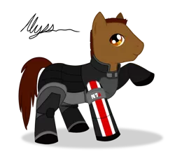 Size: 800x705 | Tagged: safe, artist:agirl3003, derpibooru import, ponified, pony, armor, commander shepard, mass effect, n7, n7 armor, profile, solo