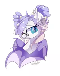 Size: 1051x1338 | Tagged: safe, artist:nuryndork, derpibooru import, oc, oc:moonaroon, unofficial characters only, bat pony, pony, glasses, solo