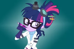 Size: 6000x4000 | Tagged: safe, artist:spottedlions, derpibooru import, sci-twi, twilight sparkle, eqg summertime shorts, equestria girls, mad twience, absurd resolution, clothes, cute, female, glasses, lab coat, pen, solo, twiabetes