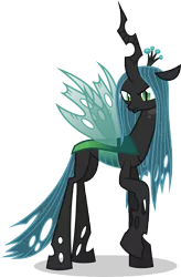 Size: 7000x10658 | Tagged: absurd resolution, artist:luckreza8, changeling, changeling queen, derpibooru import, female, queen chrysalis, raised hoof, safe, simple background, solo, .svg available, to where and back again, transparent background, vector