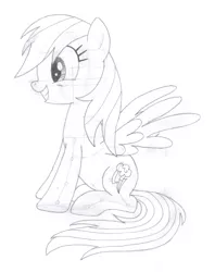 Size: 1064x1346 | Tagged: safe, artist:aafh, derpibooru import, rainbow dash, pegasus, pony, monochrome, solo, traditional art