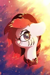 Size: 1000x1500 | Tagged: safe, artist:freeedon, derpibooru import, oc, unofficial characters only, pony, bowtie, bust, female, glasses, mare, portrait, solo