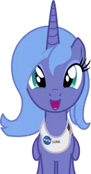 Size: 693x1325 | Tagged: safe, artist:badumsquish, derpibooru import, princess luna, alicorn, pony, american flag, female, folded wings, happy, looking at you, nasa, open mouth, pose, s1 luna, simple background, sitting, smiling, solo, transparent background