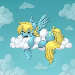 Size: 1500x1500 | Tagged: safe, artist:adailey, derpibooru import, oc, unofficial characters only, pegasus, pony, cloud, cloudy, female, mare, sleepy, solo