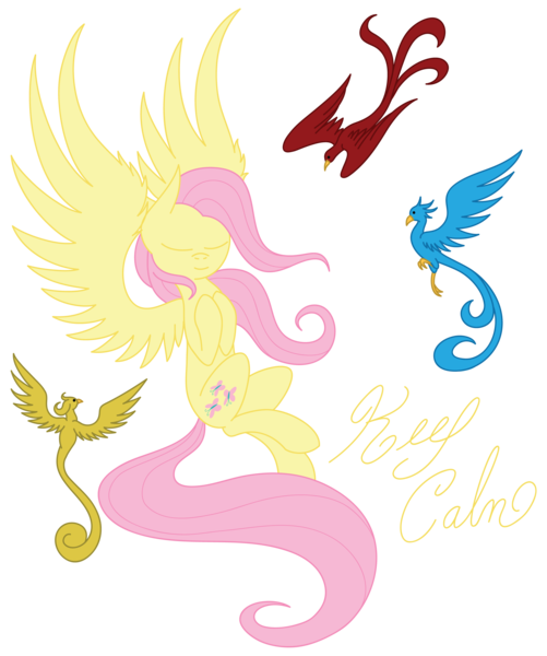 Size: 2089x2500 | Tagged: safe, artist:copperirisart, derpibooru import, fluttershy, bird, pony, eyes closed, hooves to the chest, keep calm, peaceful, simple background, solo, spread wings, transparent background, wings