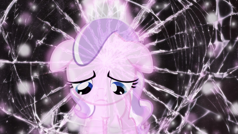 Size: 1600x900 | Tagged: safe, artist:nimbustheponi, artist:sailortrekkie92, derpibooru import, diamond tiara, pony, broken glass, cracked, crown, feels bad man, floppy ears, jewelry, regalia, sad, solo, vector, wallpaper