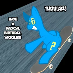 Size: 576x576 | Tagged: safe, artist:pembroke, derpibooru import, oc, oc:wiggles, unofficial characters only, pony, skateboard, solo