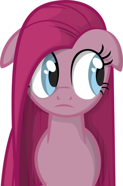 Size: 1898x2870 | Tagged: safe, artist:itsjustred, derpibooru import, pinkie pie, pony, blue eyes, bust, floppy ears, pinkamena diane pie, portrait, scared, sideways glance, simple background, solo, transparent background, vector