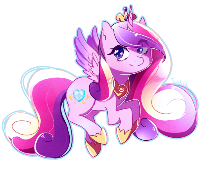 Size: 1000x842 | Tagged: safe, artist:tsuukiusa, derpibooru import, princess cadance, alicorn, pony, cute, cutedance, flying, heart eyes, simple background, solo, transparent background, wingding eyes