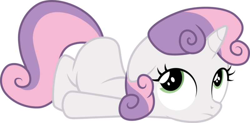 Size: 6109x3001 | Tagged: safe, artist:cloudyglow, derpibooru import, sweetie belle, pony, unicorn, .ai available, absurd resolution, blank flank, cute, diasweetes, female, filly, looking back, lying down, simple background, solo, transparent background, vector