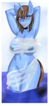 Size: 1421x3048 | Tagged: explicit, artist:silentpassion, derpibooru import, oc, oc:sapphire shine, unofficial characters only, anthro, armpits, bedroom eyes, big breasts, blushing, breasts, clothes, collar, female, glasses, looking at you, nipples, nudity, see-through, solo, solo female, tongue out, vulva, wet clothes, wide hips