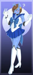 Size: 1379x3082 | Tagged: anthro, artist:silentpassion, clothes, cosplay, costume, derpibooru import, female, oc, oc:sapphire shine, plantigrade anthro, safe, sailor scout, sailor senshi, solo, unofficial characters only