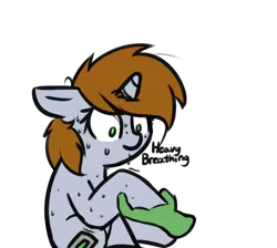 Size: 828x742 | Tagged: suggestive, artist:neuro, derpibooru import, oc, oc:anon, oc:littlepip, unofficial characters only, human, pony, unicorn, fallout equestria, disembodied hand, female, female focus, floppy ears, hand, heavy breathing, holding hooves, human fetish, human on pony hoof holding, lewd, mare, shrunken pupils, simple background, solo focus, sweat, sweating profusely, transparent background