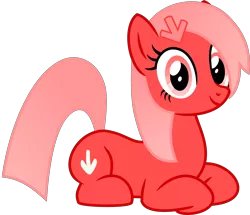 Size: 11720x10100 | Tagged: safe, artist:peahead, derpibooru import, oc, oc:downvote, ponified, unofficial characters only, earth pony, pony, derpibooru, absurd resolution, cute, derpibooru ponified, hairclip, looking at you, lying down, meta, ponyloaf, prone, show accurate, simple background, smiling, solo, transparent background, vector