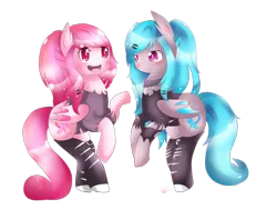 Size: 1024x768 | Tagged: safe, artist:rinka-anne8, derpibooru import, oc, oc:cake pop, oc:soda pop, unofficial characters only, bat pony, pony, collar