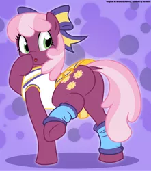 Size: 4500x5100 | Tagged: safe, artist:an-tonio, artist:brianblackberry, color edit, derpibooru import, edit, cheerilee, earth pony, pony, absurd resolution, bottomless, bow, cheeribetes, cheerileeder, cheerleader, clothes, colored, cute, dock, female, flowerbutt, mare, moe, partial nudity, plot, raised tail, skirt, skirt lift, solo, tail, technically an upskirt shot