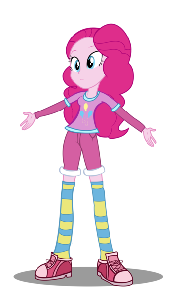 Size: 1204x1938 | Tagged: safe, artist:trungtranhaitrung, derpibooru import, pinkie pie, equestria girls, alternate hairstyle, clothes, open arms, pink, shirt, shoes, shorts, simple background, sneakers, socks, solo, striped socks, transparent background, vector