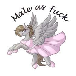 Size: 5000x5000 | Tagged: safe, artist:amazing-artsong, derpibooru import, oc, oc:digital dusk, unofficial characters only, pegasus, pony, absurd resolution, clothes, crossdressing, dress, flying, male, manly, solo, stallion, vulgar