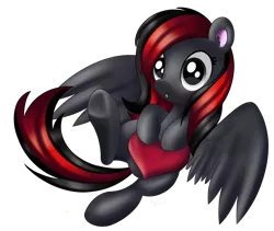 Size: 2562x2159 | Tagged: safe, artist:ilynalta, derpibooru import, oc, oc:burning shadow, unofficial characters only, pegasus, pony, commission, cute, fangs, female, heart, mare, simple background, solo, transparent background