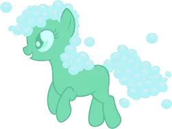 Size: 1491x1122 | Tagged: safe, artist:badumsquish, derpibooru import, oc, oc:zesty suds, ponified, unofficial characters only, object pony, original species, pony, soap pony, bubble, female, happy, open mouth, simple background, smiling, solo, transparent background