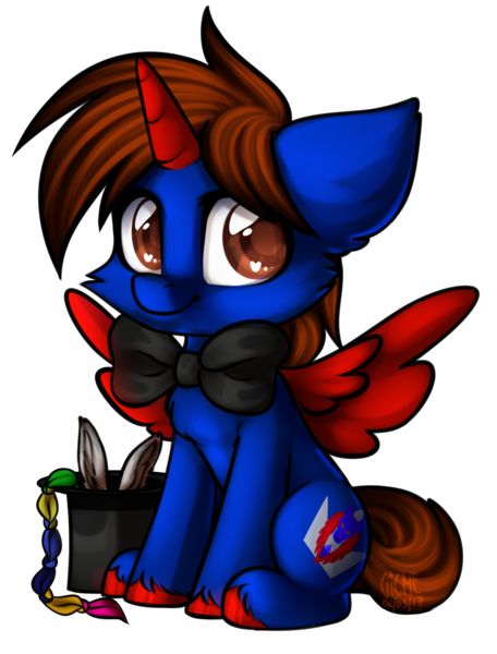 Size: 1170x1538 | Tagged: safe, artist:gicme, derpibooru import, oc, oc:crimson crown, unofficial characters only, alicorn, pony, alicorn oc, bowtie, bunny ears, hat, heart eyes, magic trick, magician, magician outfit, simple background, solo, top hat, transparent background, unshorn fetlocks, wingding eyes, ych result